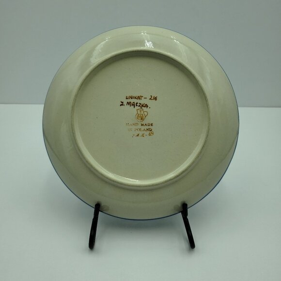 Polish Pottery Unikat Dessert Plate Salad Bread Display Plate - Picture 3 of 4